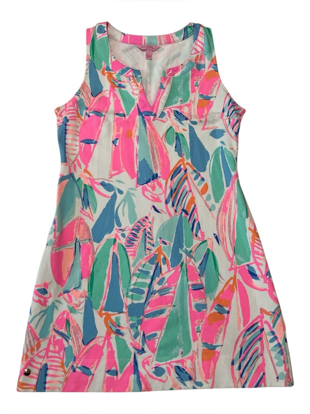 Lilly Pulitzer Small Pink Tropical Print Sleeveless Shift Dress Resort Preppy - Picture 3 of 9